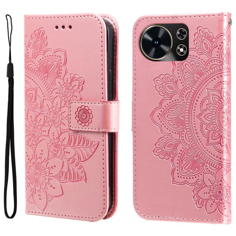 Seven-petal Flowers Embossing Leather Phone Case, For Huawei Maimang 40 5G, For Huawei nova 14, For Huawei Enjoy 80, For Huawei nova 13 Pro