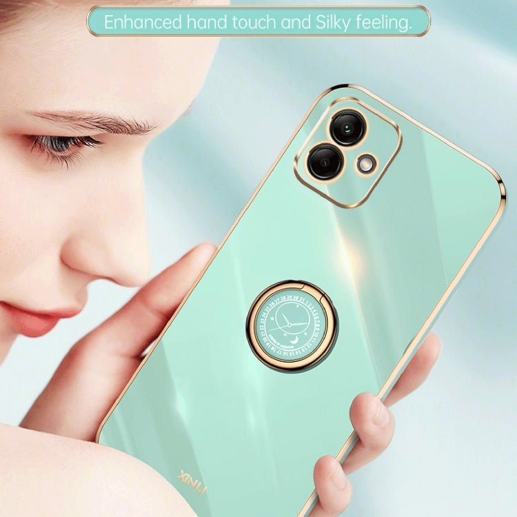 XINLI Straight Edge 6D Electroplate TPU Phone Case with Ring Holder, For Samsung Galaxy A05, For Samsung Galaxy A05s, For Samsung Galaxy M34 5G