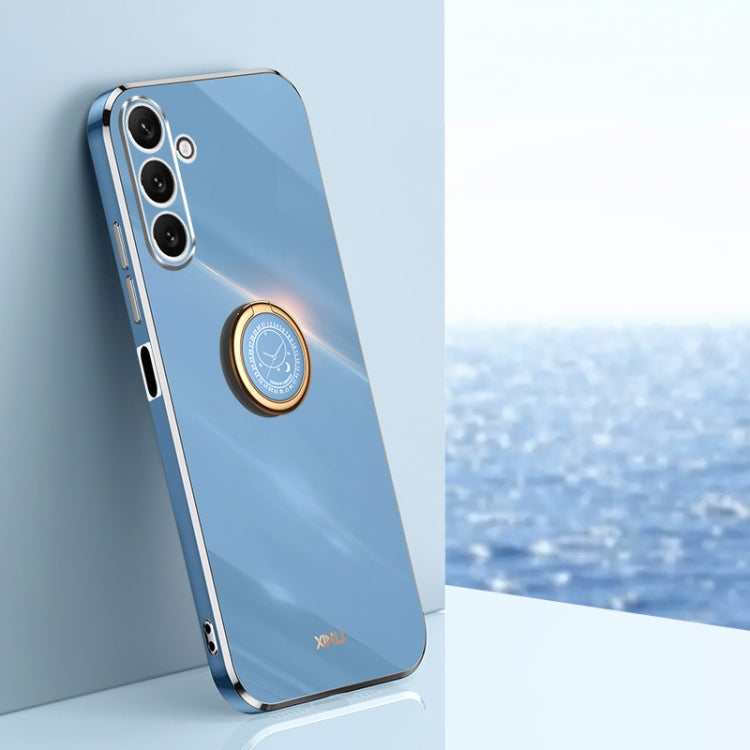 XINLI Straight Edge 6D Electroplate TPU Phone Case with Ring Holder, For Samsung Galaxy A25 5G, For Samsung Galaxy S23 FE 5G, For Samsung Galaxy M54 5G