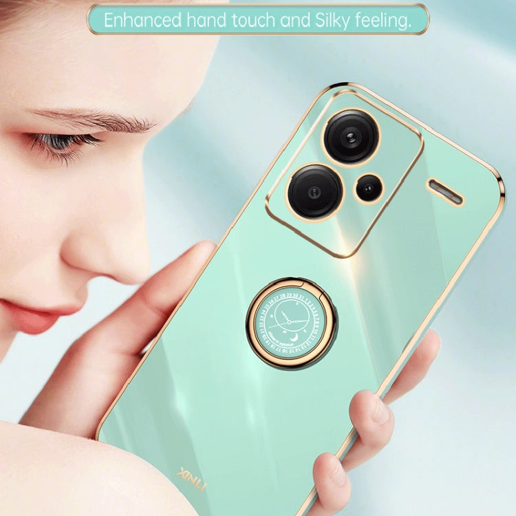 XINLI Straight Edge 6D Electroplate TPU Phone Case with Ring Holder, For Xiaomi Redmi Note 13 Pro+, For Xiaomi Redmi Note 13 Pro, For Xiaomi Redmi K60 Ultra / Mi 13T