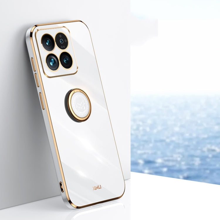 XINLI Straight Edge 6D Electroplate TPU Phone Case with Ring Holder, For Xiaomi Redmi 13C 5G, For Xiaomi Redmi K70E, For Xiaomi 14 Pro