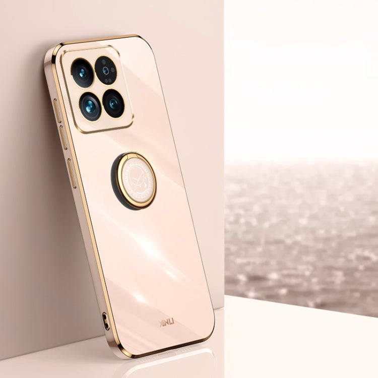 XINLI Straight Edge 6D Electroplate TPU Phone Case with Ring Holder, For Xiaomi Redmi 13C 5G, For Xiaomi Redmi K70E, For Xiaomi 14 Pro