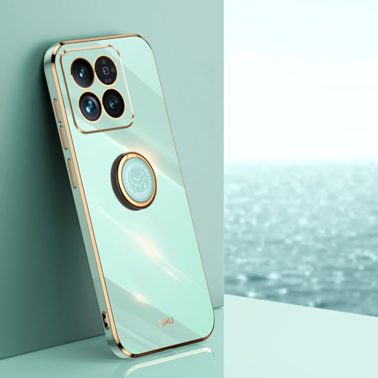 XINLI Straight Edge 6D Electroplate TPU Phone Case with Ring Holder, For Xiaomi Redmi 13C 5G, For Xiaomi Redmi K70E, For Xiaomi 14 Pro