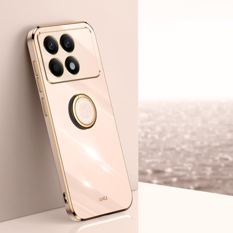XINLI Straight Edge 6D Electroplate TPU Phone Case with Ring Holder, For Xiaomi Redmi 13C 5G, For Xiaomi Redmi K70E, For Xiaomi 14 Pro