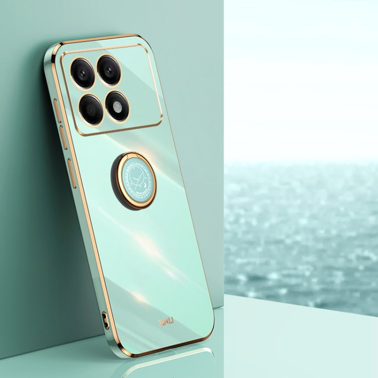 XINLI Straight Edge 6D Electroplate TPU Phone Case with Ring Holder, For Xiaomi Redmi 13C 5G, For Xiaomi Redmi K70E, For Xiaomi 14 Pro
