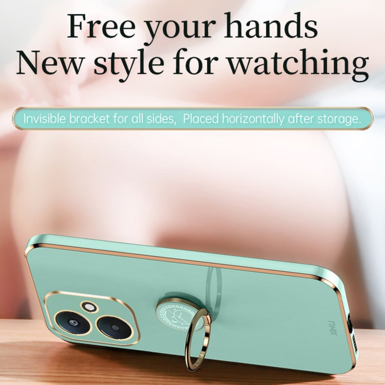 XINLI Straight Edge 6D Electroplate TPU Phone Case with Ring Holder, For Xiaomi Redmi 13C 5G, For Xiaomi Redmi K70E, For Xiaomi 14 Pro