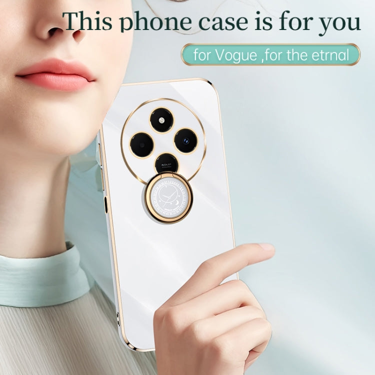 XINLI Straight Edge 6D Electroplate TPU Phone Case with Ring Holder, For Redmi 14C 4G, For Xiaomi Redmi Note 13 Pro 4G, For Xiaomi Redmi Note 13 4G