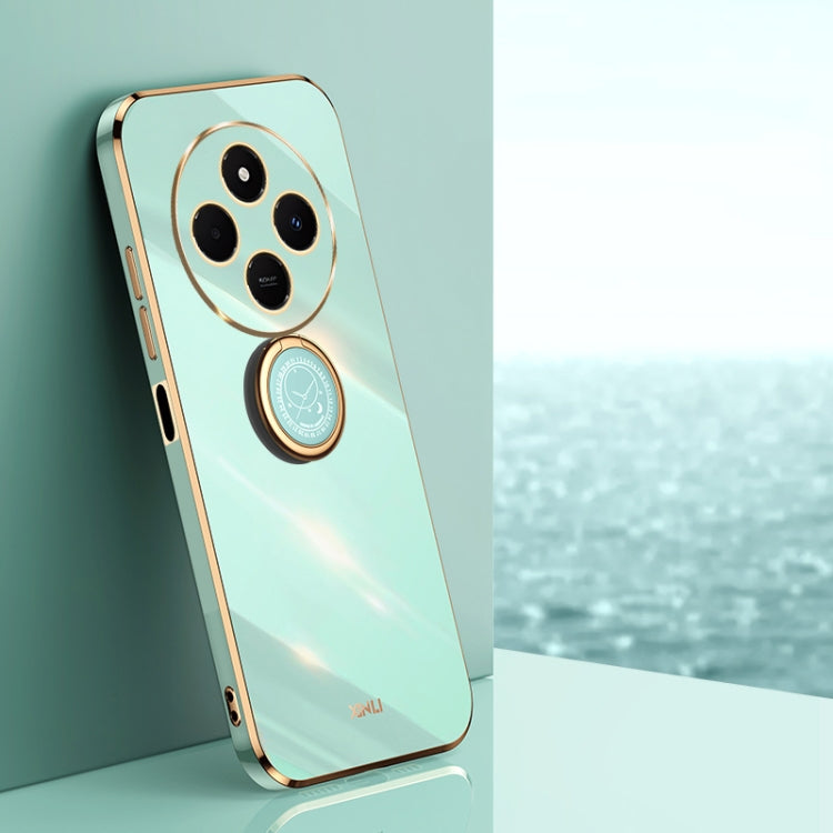 XINLI Straight Edge 6D Electroplate TPU Phone Case with Ring Holder, For Redmi 14C 4G, For Xiaomi Redmi Note 13 Pro 4G, For Xiaomi Redmi Note 13 4G