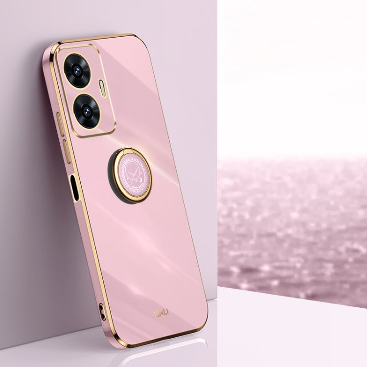 XINLI Straight Edge 6D Electroplate TPU Phone Case with Ring Holder, For Realme 11 Pro+ 5G, For Realme GT Neo5 SE, For Realme C55