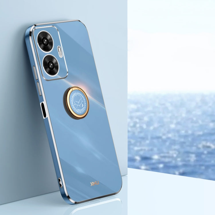 XINLI Straight Edge 6D Electroplate TPU Phone Case with Ring Holder, For Realme 11 Pro+ 5G, For Realme GT Neo5 SE, For Realme C55
