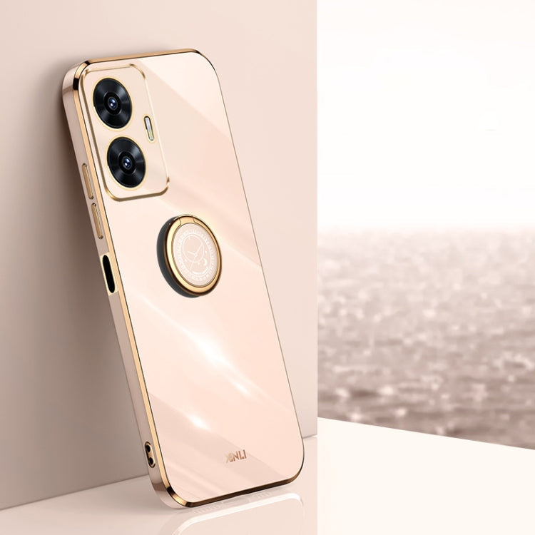 XINLI Straight Edge 6D Electroplate TPU Phone Case with Ring Holder, For Realme 11 Pro+ 5G, For Realme GT Neo5 SE, For Realme C55