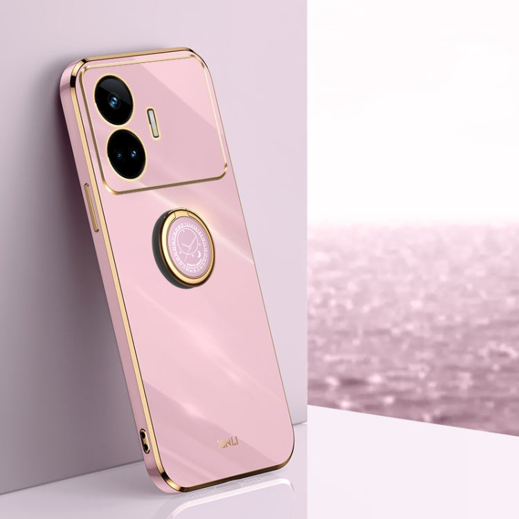 XINLI Straight Edge 6D Electroplate TPU Phone Case with Ring Holder, For Realme 11 Pro+ 5G, For Realme GT Neo5 SE, For Realme C55