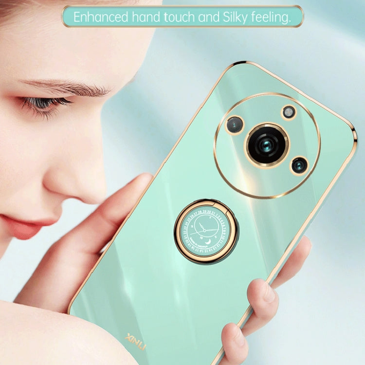 XINLI Straight Edge 6D Electroplate TPU Phone Case with Ring Holder, For Realme 11 Pro+ 5G, For Realme GT Neo5 SE, For Realme C55