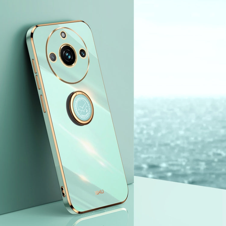 XINLI Straight Edge 6D Electroplate TPU Phone Case with Ring Holder, For Realme 11 Pro+ 5G, For Realme GT Neo5 SE, For Realme C55