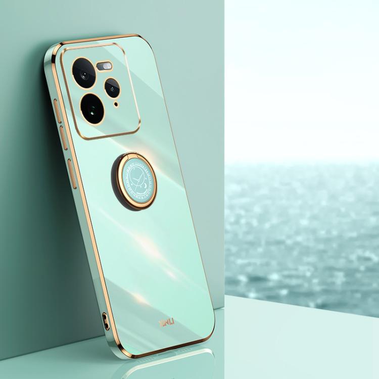 XINLI Straight Edge 6D Electroplate TPU Phone Case with Ring Holder, For Realme C75, For Realme GT 7 Pro 5G, For Realme Note 60 4G