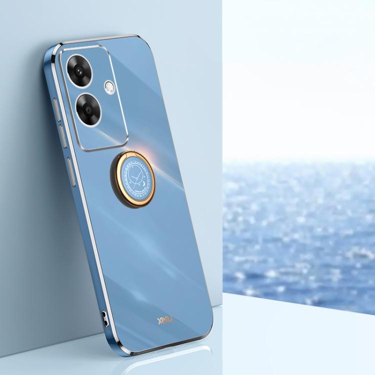 XINLI Straight Edge 6D Electroplate TPU Phone Case with Ring Holder, For Realme C75, For Realme GT 7 Pro 5G, For Realme Note 60 4G