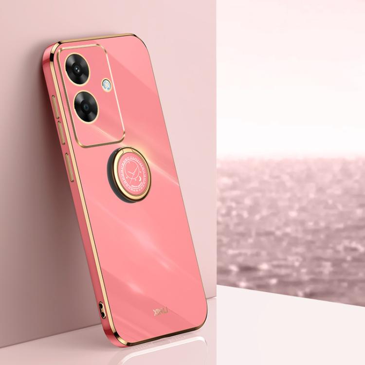 XINLI Straight Edge 6D Electroplate TPU Phone Case with Ring Holder, For Realme C75, For Realme GT 7 Pro 5G, For Realme Note 60 4G