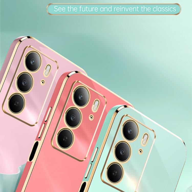 XINLI Straight Edge 6D Electroplate TPU Phone Case with Ring Holder, For Realme C75, For Realme GT 7 Pro 5G, For Realme Note 60 4G