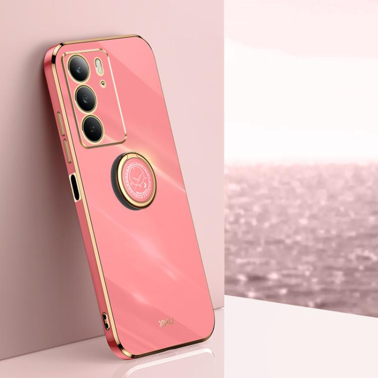 XINLI Straight Edge 6D Electroplate TPU Phone Case with Ring Holder, For Realme C75, For Realme GT 7 Pro 5G, For Realme Note 60 4G