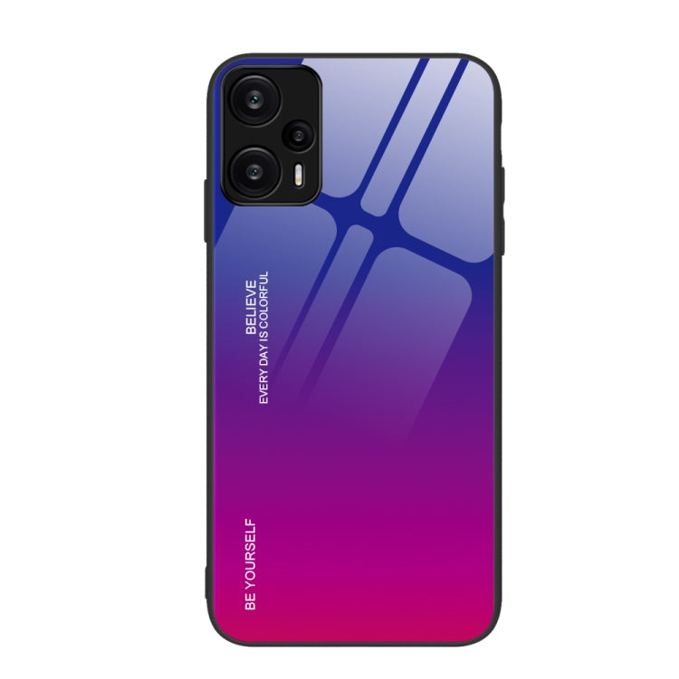 Gradient Color Glass Phone Case, For Xiaomi Redmi Note 12 Turbo