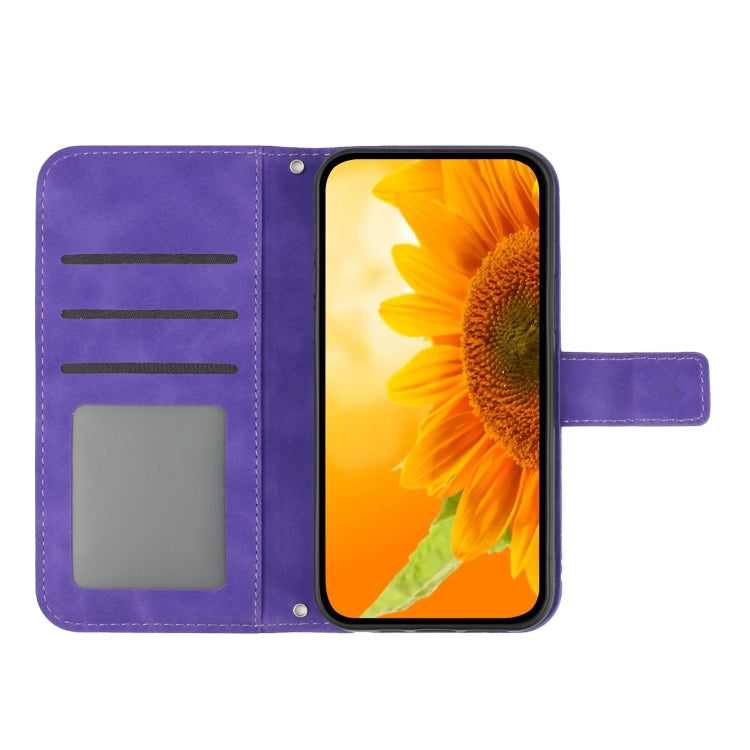 Skin Feel Sun Flower Embossed Flip Leather Phone Case with Lanyard, For Xiaomi Redmi 12 5G, For Xiaomi 13T / 13T Pro