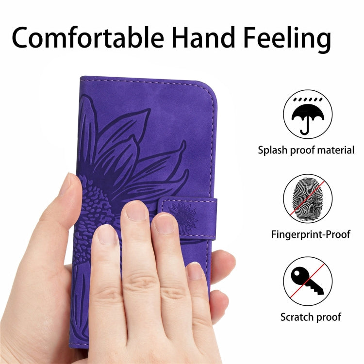 Skin Feel Sun Flower Embossed Flip Leather Phone Case with Lanyard, For Xiaomi Redmi 12 5G, For Xiaomi 13T / 13T Pro
