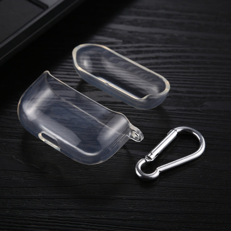 Transparent TPU Soft Earphone Protective Case with Hook, For AirPods Pro TPU