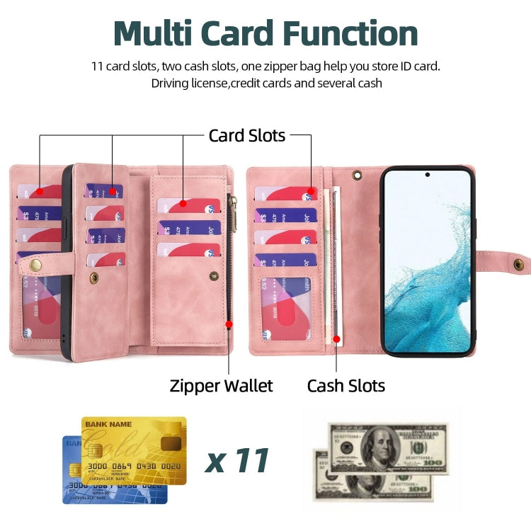 Zipper Wallet Magnetic Detachable Leather Phone Case, For Samsung Galaxy A22 5G, For Samsung Galaxy A32 5G, For Samsung Galaxy A32 4G, For Samsung Galaxy A33 5G, For Samsung Galaxy A42 5G, For Samsung Galaxy A50, For Samsung Galaxy A51 4G...