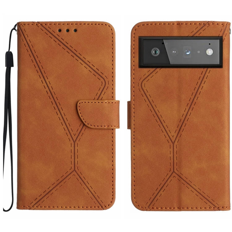 Stitching Embossed Leather Phone Case, For Google Pixel 7, For Google Pixel 7 Pro, For Google Pixel 7a, For Google Pixel 6