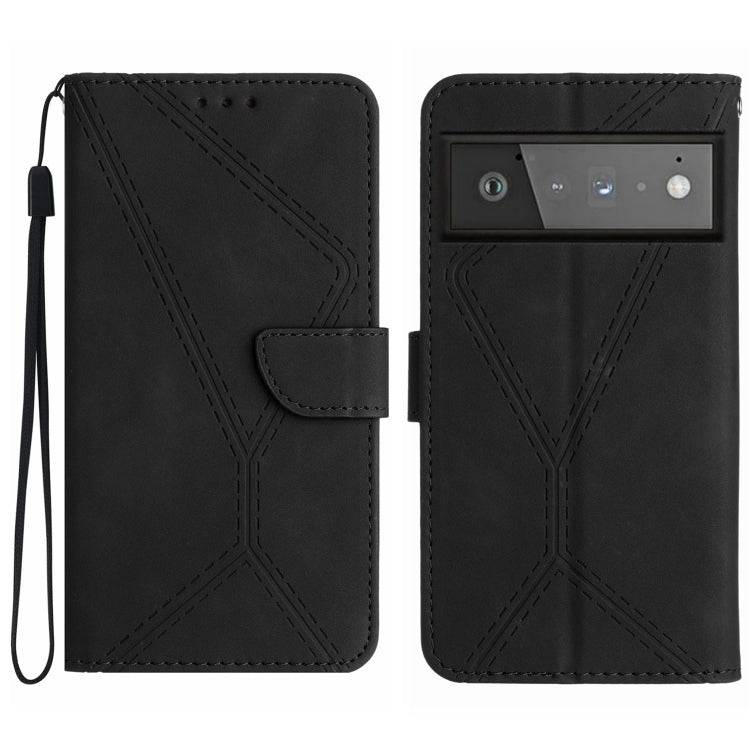 Stitching Embossed Leather Phone Case, For Google Pixel 6 Pro, For Google Pixel 6a