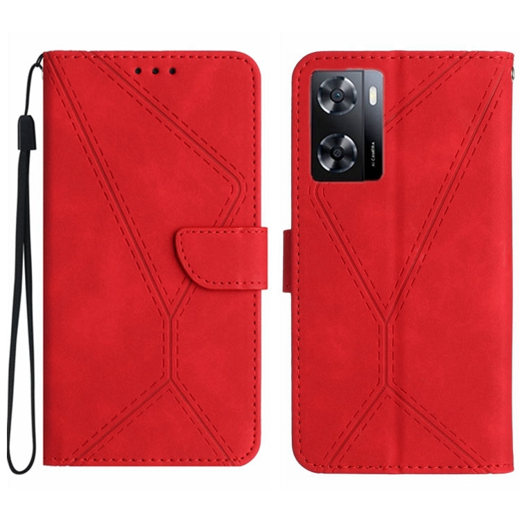 Stitching Embossed Leather Phone Case, For OPPO A57 4G / A77 4G, For OPPO A78 5G, For OPPO Reno7 A JP, For OPPO Reno8 4G / Reno7 4G