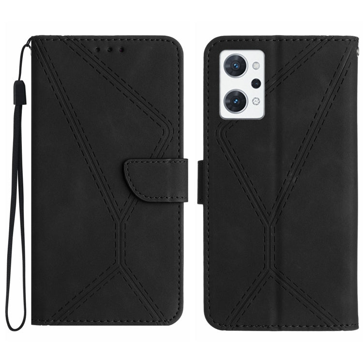 Stitching Embossed Leather Phone Case, For OPPO A57 4G / A77 4G, For OPPO A78 5G, For OPPO Reno7 A JP, For OPPO Reno8 4G / Reno7 4G