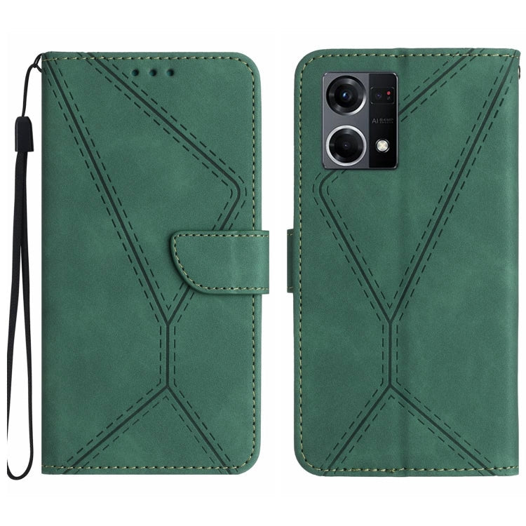 Stitching Embossed Leather Phone Case, For OPPO A57 4G / A77 4G, For OPPO A78 5G, For OPPO Reno7 A JP, For OPPO Reno8 4G / Reno7 4G