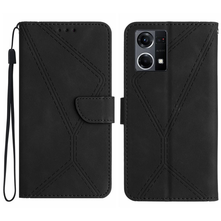 Stitching Embossed Leather Phone Case, For OPPO A57 4G / A77 4G, For OPPO A78 5G, For OPPO Reno7 A JP, For OPPO Reno8 4G / Reno7 4G