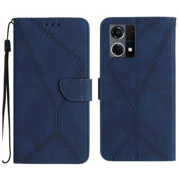 Stitching Embossed Leather Phone Case, For OPPO A57 4G / A77 4G, For OPPO A78 5G, For OPPO Reno7 A JP, For OPPO Reno8 4G / Reno7 4G