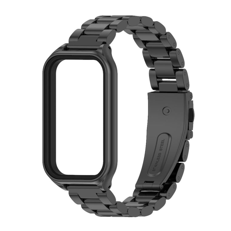 Mijobs Metal Shell + Three-Bead Stainless Steel Watch Band, For Xiaomi Smart Band 8 Active / Redmi Band 2