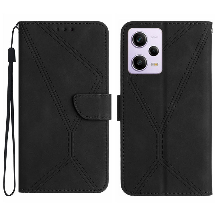 Stitching Embossed Leather Phone Case, For Xiaomi Redmi Note 12 Pro+, For Redmi Note 12 Pro 5G, For Xiaomi POCO X5 Pro, For Xiaomi Redmi Note 12 5G