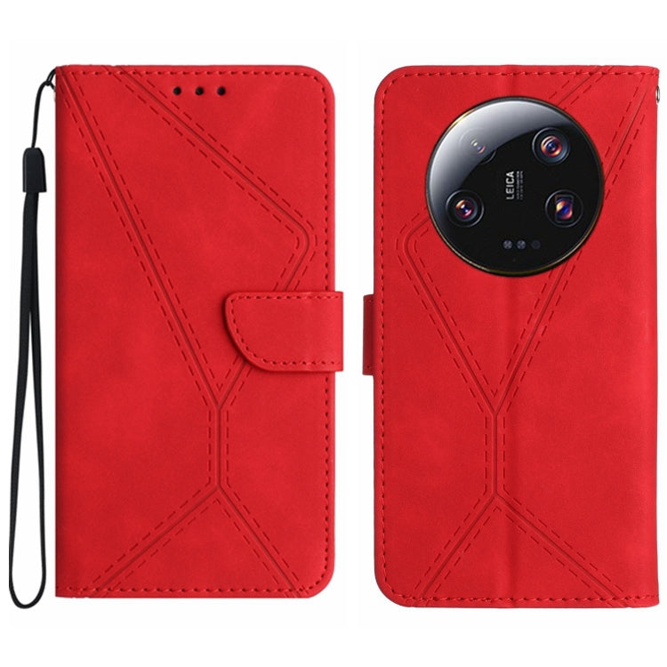 Stitching Embossed Leather Phone Case, For Xiaomi 14 Ultra, For Xiaomi 14 Pro, For Xiaomi 14, For Xiaomi Redmi 13C 4G