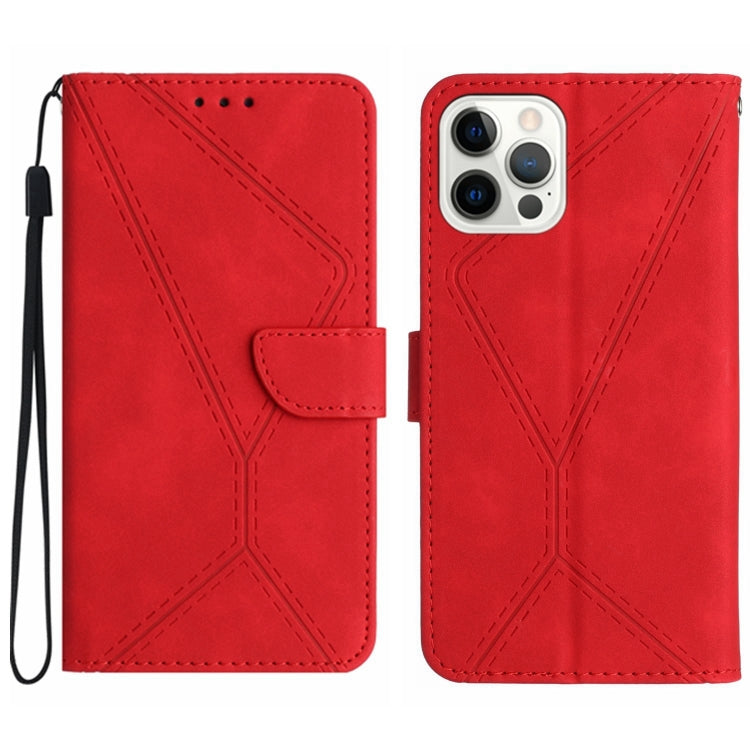Stitching Embossed Leather Phone Case, For iPhone 13 Pro, For iPhone 13 Pro Max, For iPhone 12 / 12 Pro, For iPhone 12 Pro Max