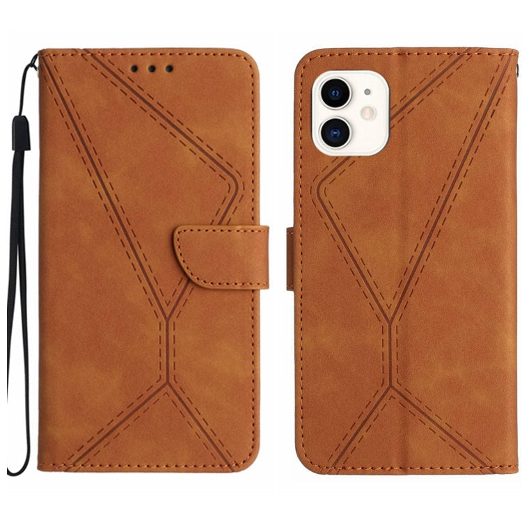 Stitching Embossed Leather Phone Case, For iPhone 11, For iPhone 11 Pro, For iPhone 11 Pro Max, For iPhone 14 Plus
