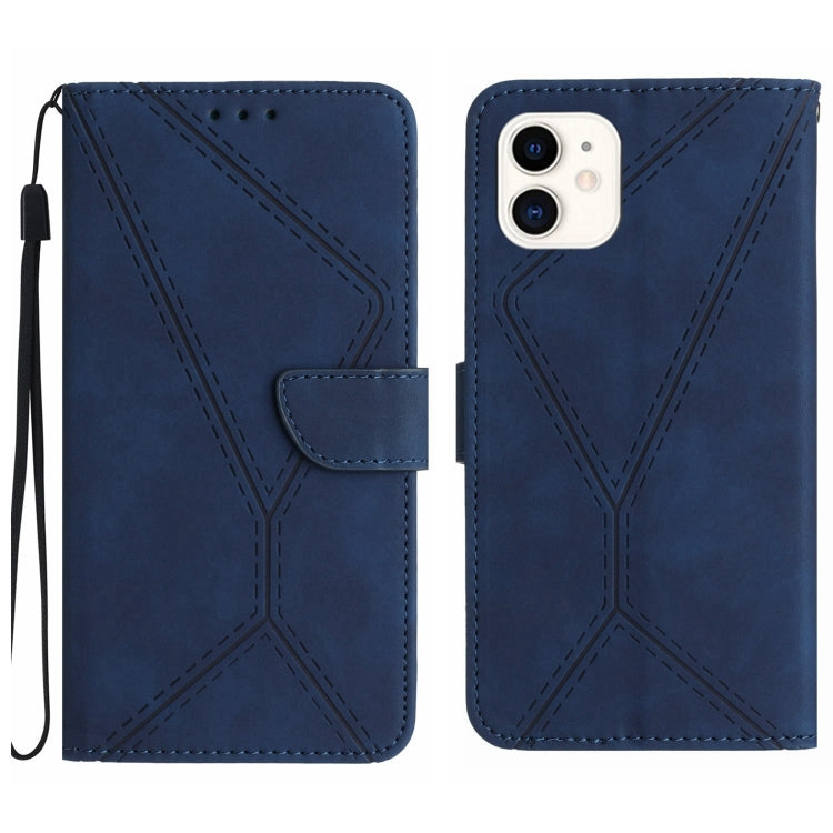 Stitching Embossed Leather Phone Case, For iPhone 11, For iPhone 11 Pro, For iPhone 11 Pro Max, For iPhone 14 Plus
