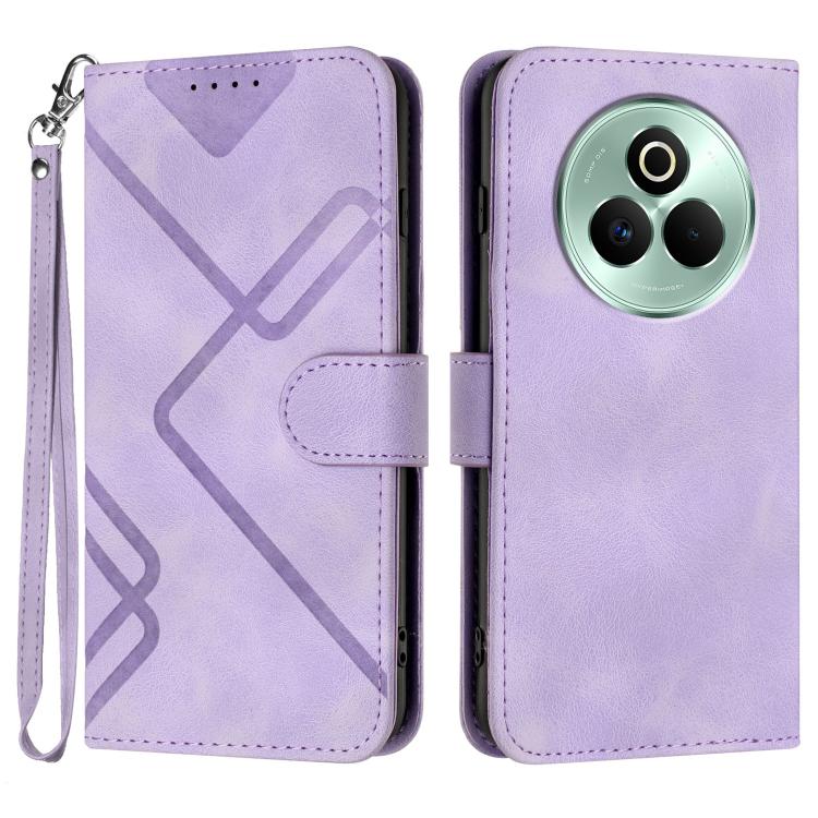 Line Pattern Skin Feel Leather Phone Case, For Realme P3 Ultra 5G, For Realme P3 Pro, For Realme 14 Pro+, For Realme 14 Pro