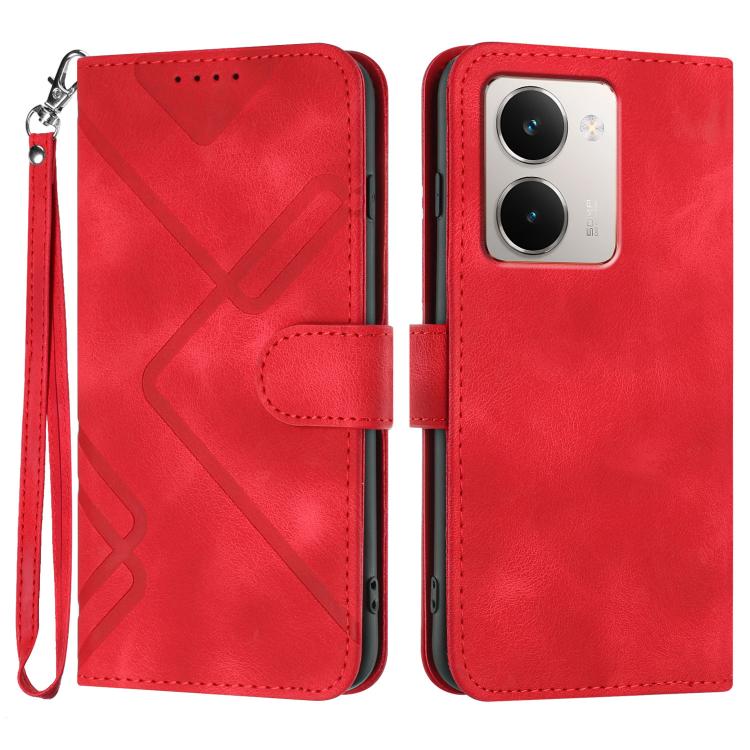 Line Pattern Skin Feel Leather Phone Case, For Realme P3 Ultra 5G, For Realme P3 Pro, For Realme 14 Pro+, For Realme 14 Pro