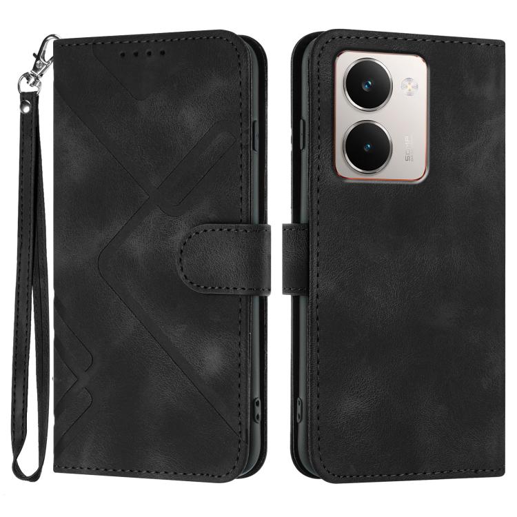 Line Pattern Skin Feel Leather Phone Case, For Realme P3 Ultra 5G, For Realme P3 Pro, For Realme 14 Pro+, For Realme 14 Pro