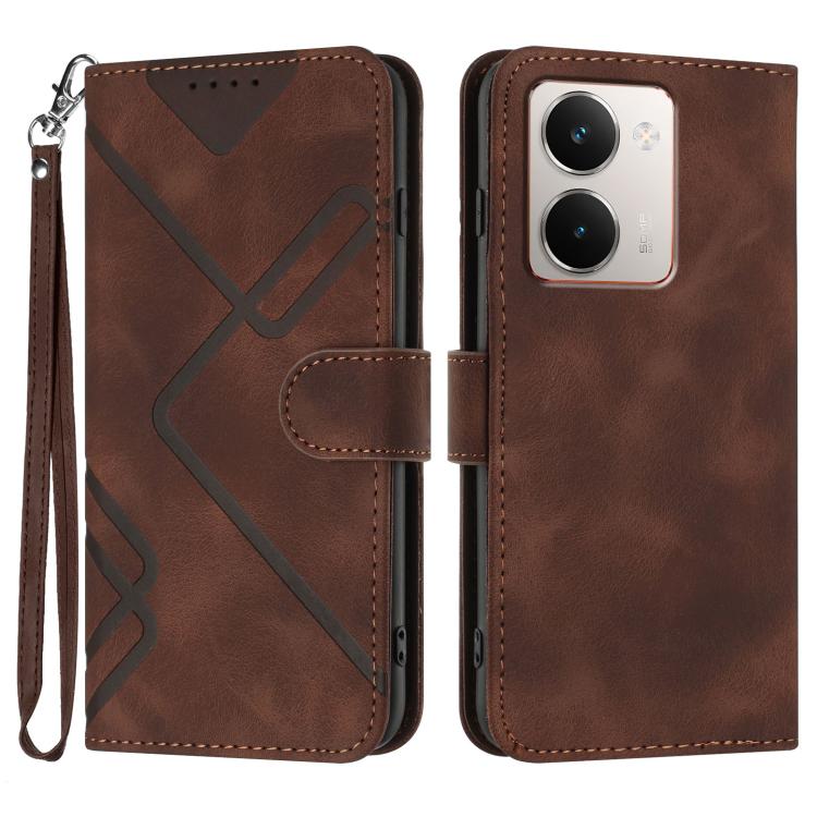 Line Pattern Skin Feel Leather Phone Case, For Realme P3 Ultra 5G, For Realme P3 Pro, For Realme 14 Pro+, For Realme 14 Pro