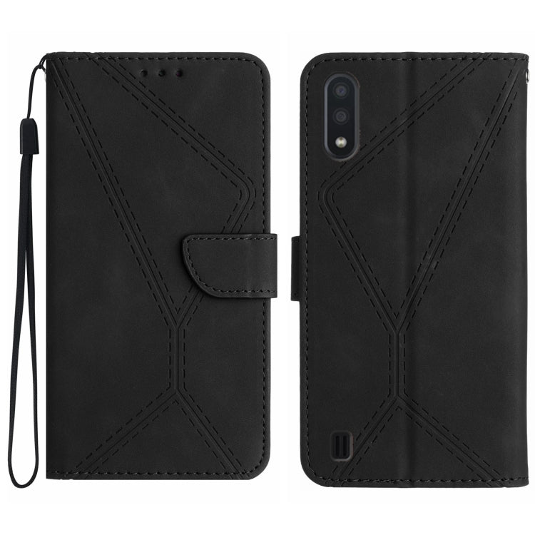 Stitching Embossed Leather Phone Case, For Samsung Galaxy A03s 165.8mm, For Samsung Galaxy A03s 166mm, For Samsung Galaxy A04e / M04 4G, For Samsung Galaxy A10 / M10