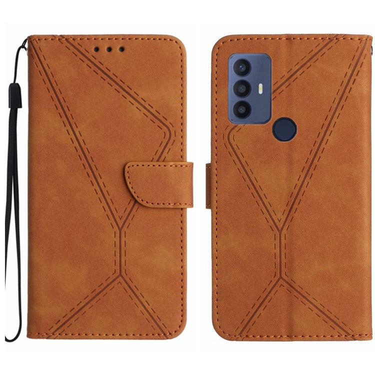 Stitching Embossed Leather Phone Case, For TCL 30 SE / 30E /306/305, For TCL 40 SE