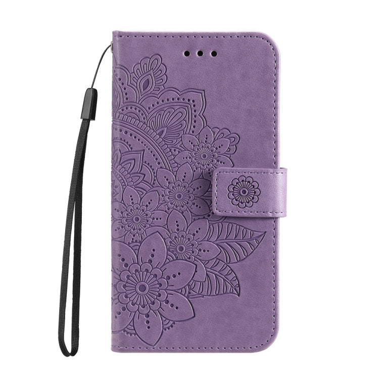 Seven-petal Flowers Embossing Leather Phone Case, For Realme 12 5G, For Realme 12+, For Realme 12 Pro+, For Realme C67 4G Global
