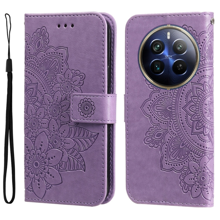 Seven-petal Flowers Embossing Leather Phone Case, For Realme 13+, For Realme 13 Pro / 13 Pro+ / P1 Pro Global, For Realme GT 6 / GT Neo6 SE, For Realme C63 / C61  / Note 60