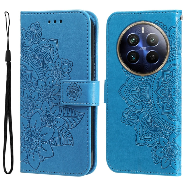 Seven-petal Flowers Embossing Leather Phone Case, For Realme 13+, For Realme 13 Pro / 13 Pro+ / P1 Pro Global, For Realme GT 6 / GT Neo6 SE, For Realme C63 / C61  / Note 60
